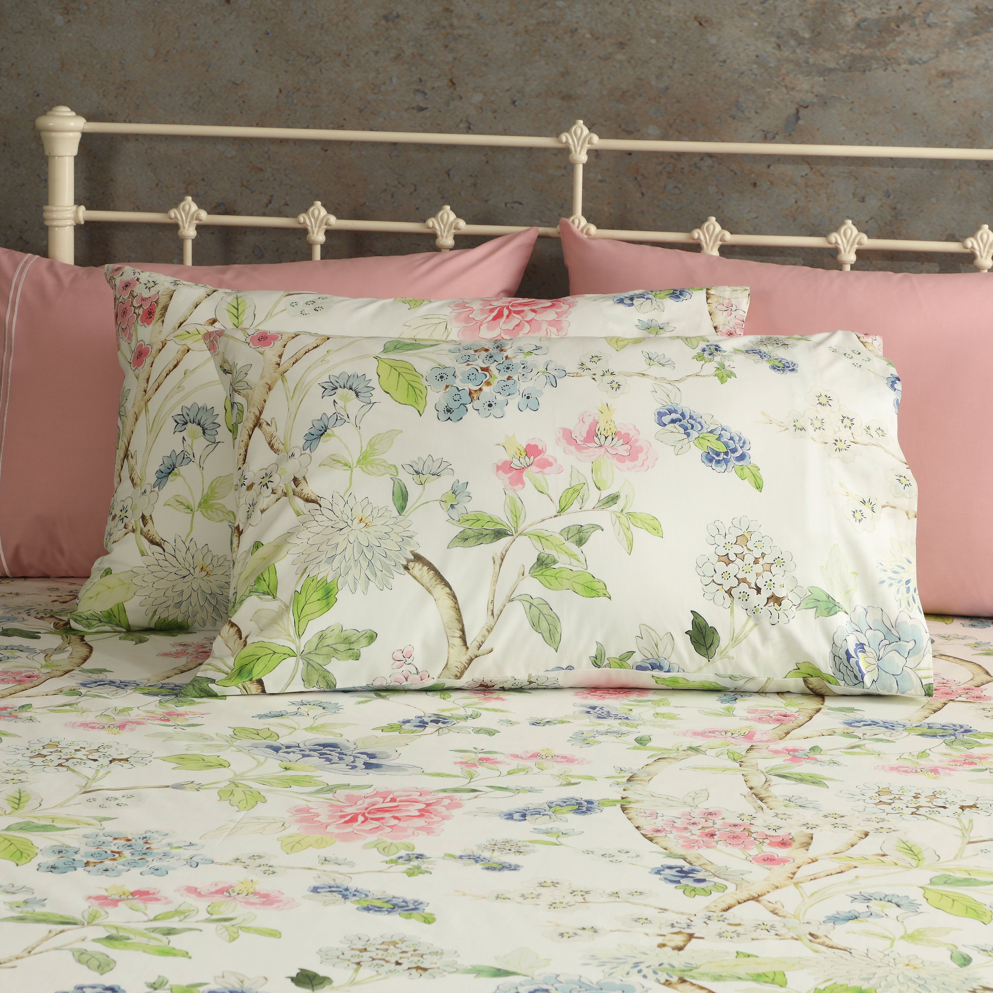 250 TC PERCALE ORGANIC PRINTED SHEET SET - SUMMER FLORAL
