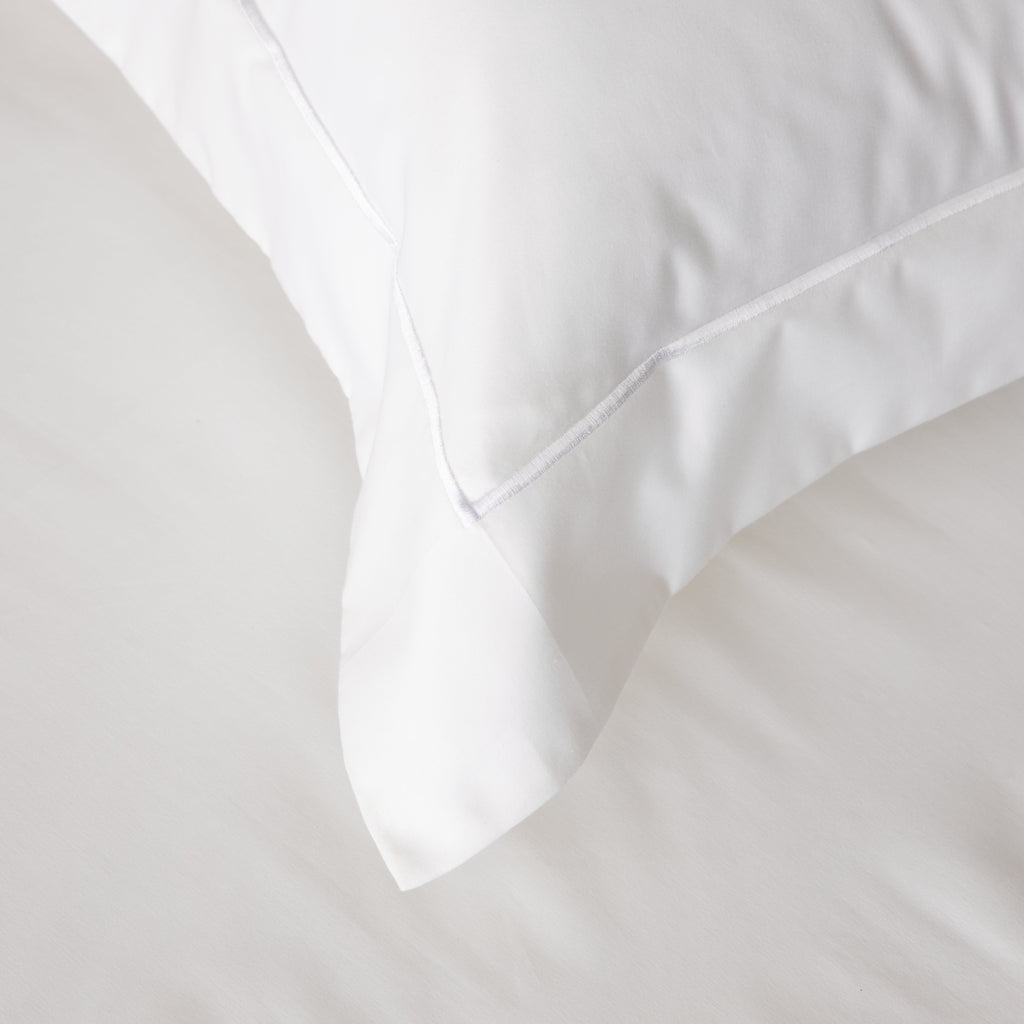 750 TC 100% ORGANIC COTTON EMBROIDERED SHEET SET - WHITE
