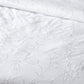 Abundance — organic cotton percale floral white on white embroidered duvet cover set, 200 TC, detailed view