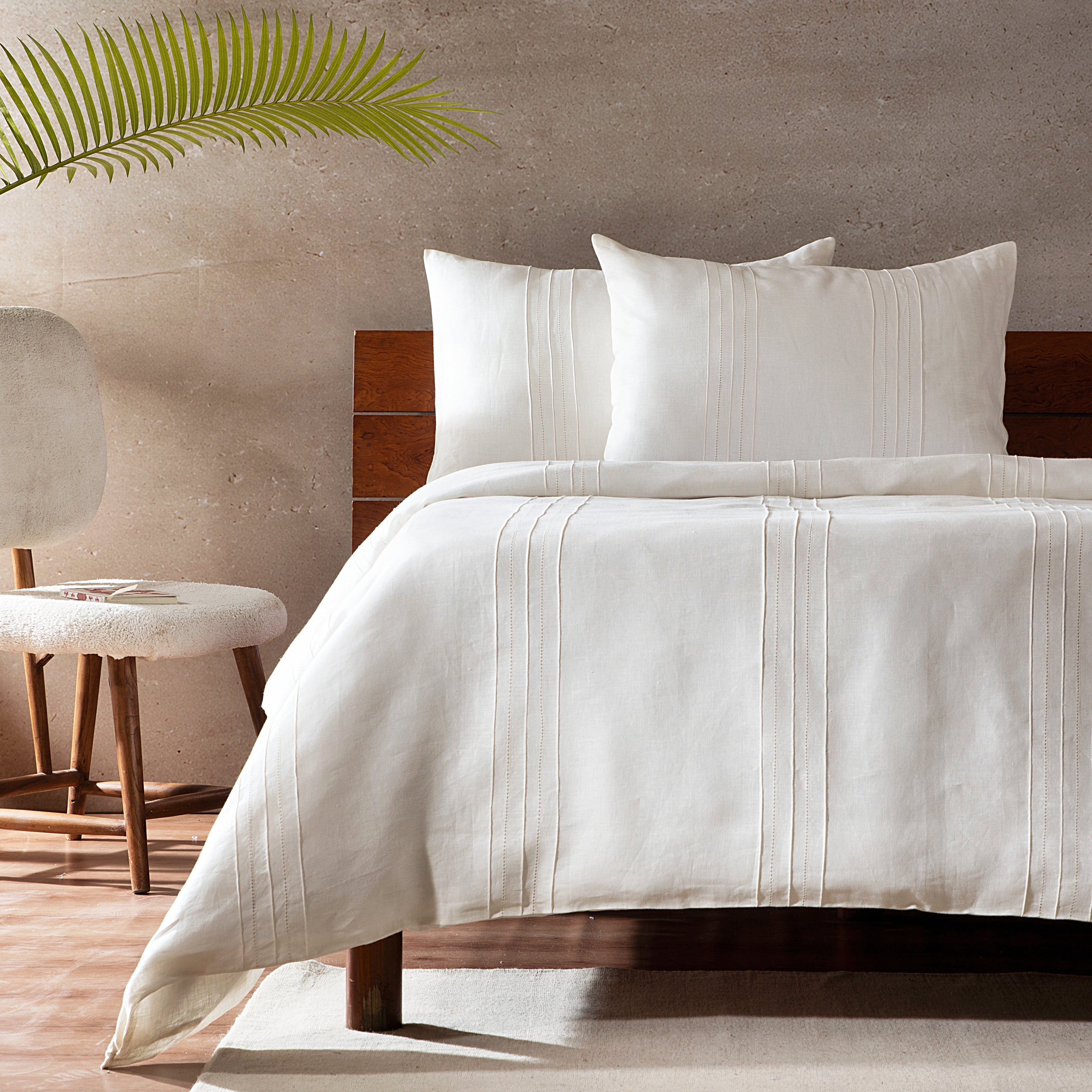 HEIRLOOM 100% PURE LINEN DUVET COVER SET - IVORY PEARL