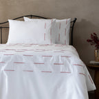 LINETTE 250 TC PERCALE 100% ORGANIC COTTON EMBROIDERED DUVET COVER SET