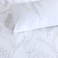 Sorrento — organic cotton percale ornate leaf embroidered design duvet cover set, 200 TC, detailed view