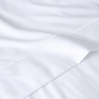 extreme close up of the embroidery - BAMBOO COTTON EMBROIDERED SHEET SET - 375TC WHITE