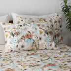 matching pillowcases of BAMBOO COTTON PRINTED SHEET SET - MEADOW MIST 375TC